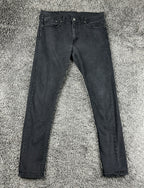 Levis Mens 32x30 Black Skinny Taper Jeans Washed Denim 5 Pocket Casual Pants