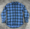 LL Bean Mens Scotch Plaid Flannel Shirt Slightly Fitted Blue Cotton Sz Medium