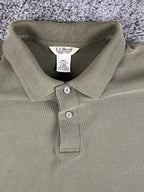 L.L. Bean Mens L Olive Green Wrinkle Resistant Double L Short Sleeve Polo Shirt