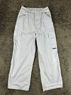 Alexander Wang Womens M High-Waisted Cotton Cargo Pants Light Blue