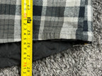 Hang Ten Mens Large L Black Gray Plaid Flannel Hooded Quilted Lined Jacket