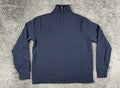 J.Crew Mens XL Navy Blue 100% Lambswool 1/4 Zip Mock Neck Sweater