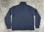J.Crew Mens XL Navy Blue 100% Lambswool 1/4 Zip Mock Neck Sweater