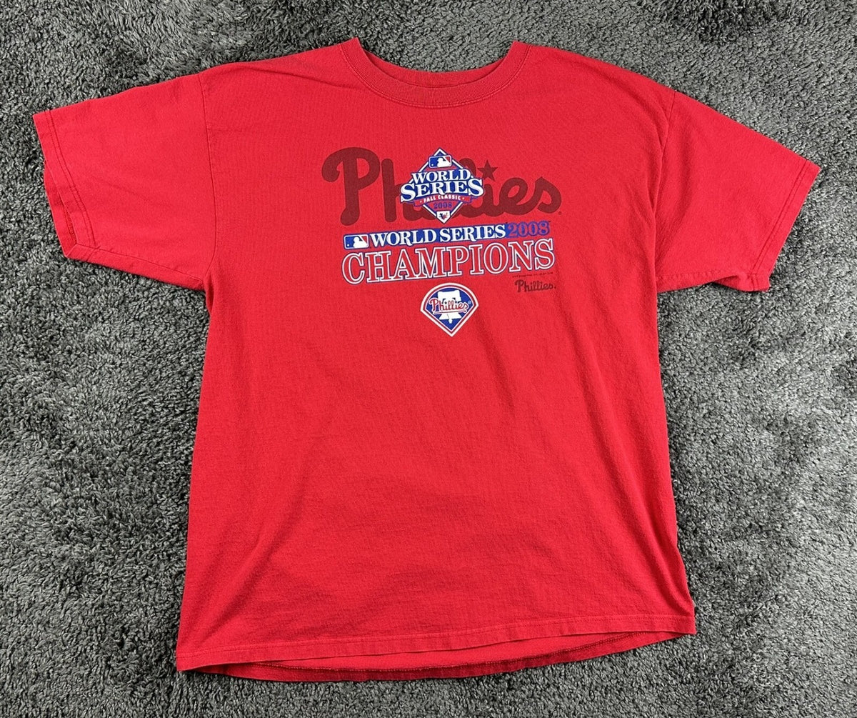 Philadelphia Phillies 2008 World Series Champions T Shirt Mens XL Red MLB