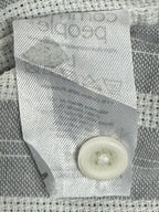 Common People Mens L Grey White Striped Short Sleeve Button Up Shirt
