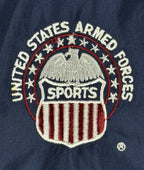 Vintage 90s Jammin Mens L USA Armed Forces Sports Track Jacket Navy Red USA Made