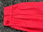 A Shirt Thing Celine Womens P Petite Small Red Cotton Ruffle V-Neck Blouse Top