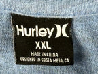 Hurley Mens XXL Polo Shirt Blue Heathered Short Sleeve Casual Cotton Blend Top