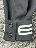 Vintage US Navy Dress Blue Jumper Men Black Wool Sailor Uniform Shirt Top Sz 38L