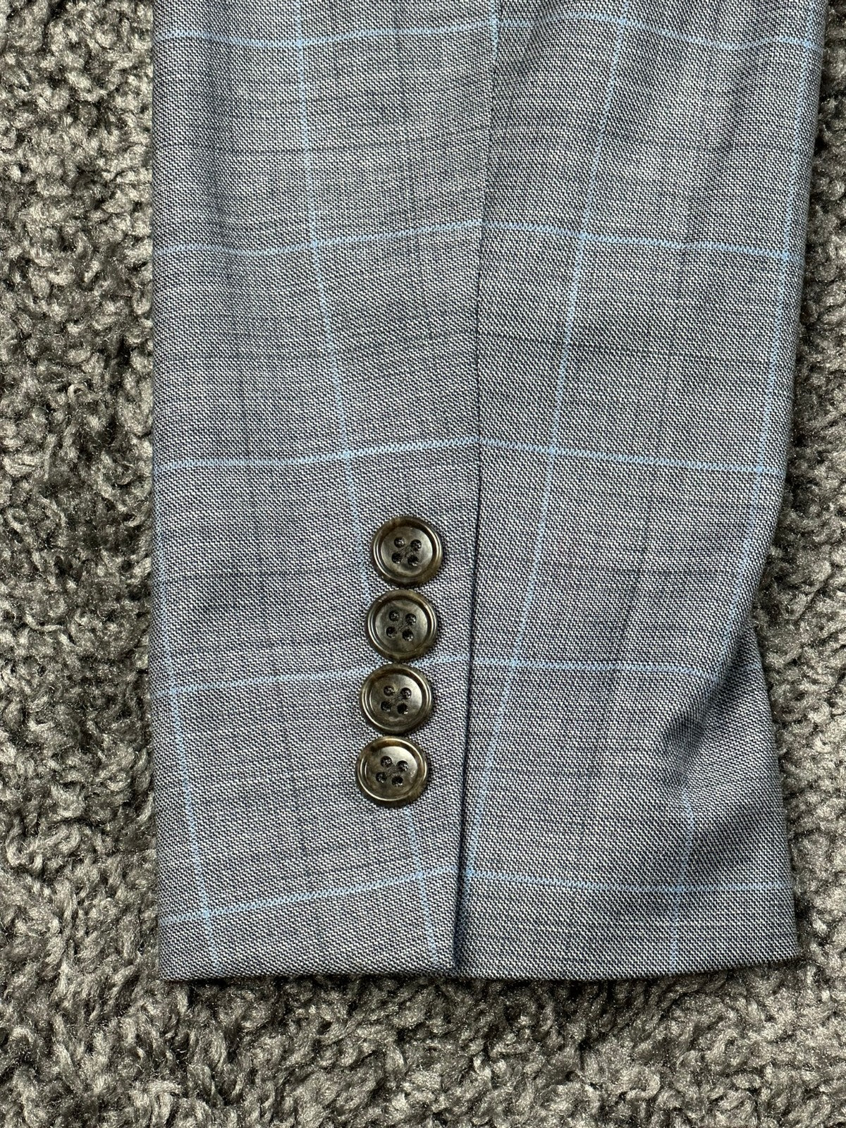 Bonobos Men's 38R Gray Plaid Slim Fit Wool Suit Jacket Blazer
