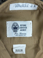 USMC Marine Corps Khaki Long Sleeve Service Shirt DLA Military Wool Blend 15/35