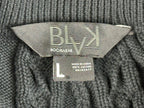Rocawear Carlton Cable Knit Joggers Mens L Black Striped Sweatpants Sweater Knit