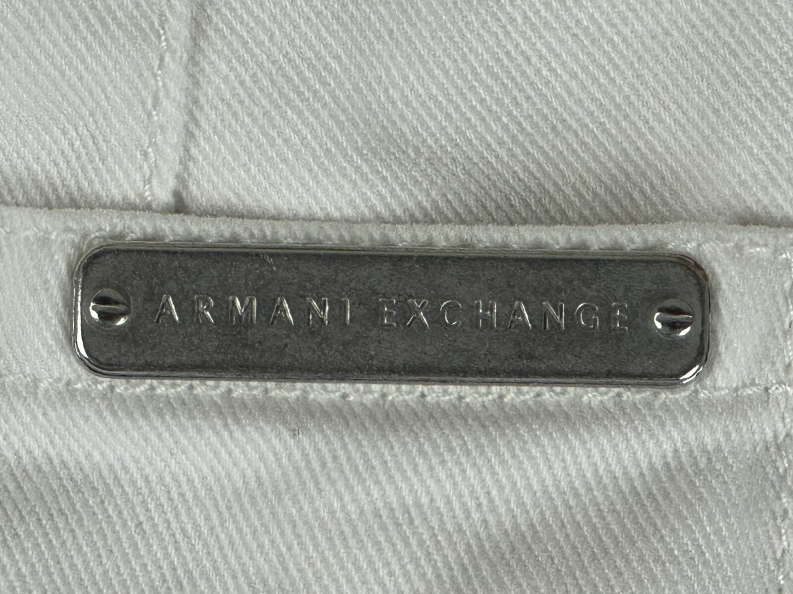 Armani Exchange Mens J130 Skinny White Jeans Stretch Cotton Pants AX 28 Short