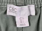 C&C California Women Jogger Pants Sage Green Elastic Waist Drawstring Size L
