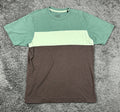 prAna Men's Colorblocked Organic Cotton T-Shirt Green Brown White Large