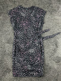 Nicole Miller Original Womens M Black Pink Speckled Knot Dress