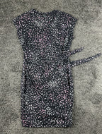 Nicole Miller Original Womens M Black Pink Speckled Knot Dress
