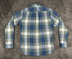 Gant Rugger Men's Large L Plaid Fall Madras Long Sleeve Shirt Blue Green