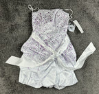 NWT Fiesta Womens XS White Purple Glitter Bubble Dress Y2K Sz XS