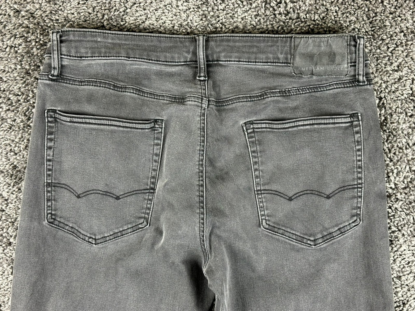 American Eagle Next Level Flex Jeans Mens Black Straight Stretch Denim Sz 34x34