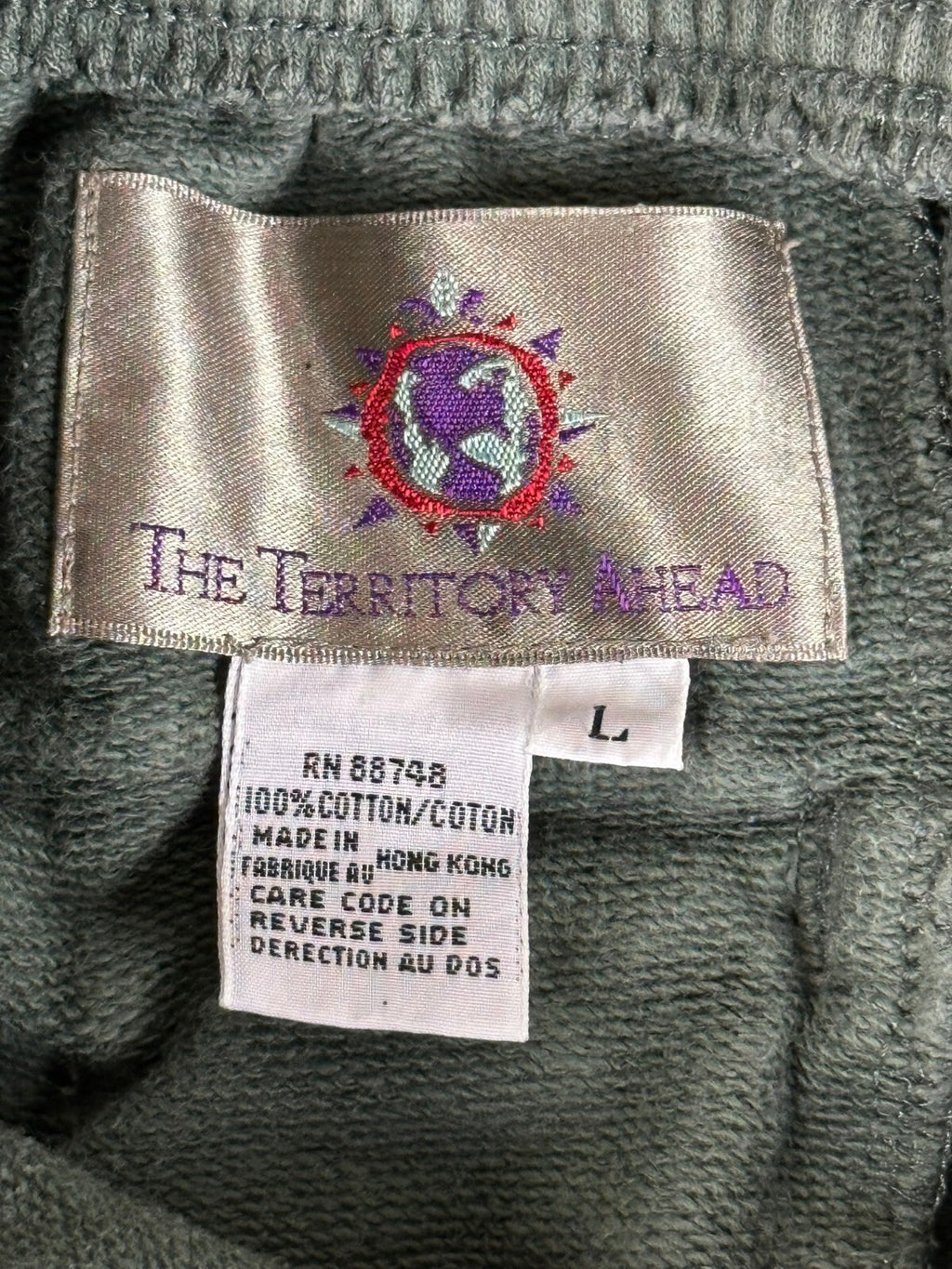 Vintage The Territory Ahead Mens L Green 100% Cotton Jogger Sweatpants