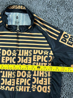 Betty Designs Womens S Do Epic Sh*t Cycling Jersey Gold Black Skull Butterfly