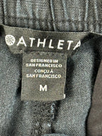 Athleta Womens Medium Black 100% Linen Pull On Jogger Pants Casual Trousers