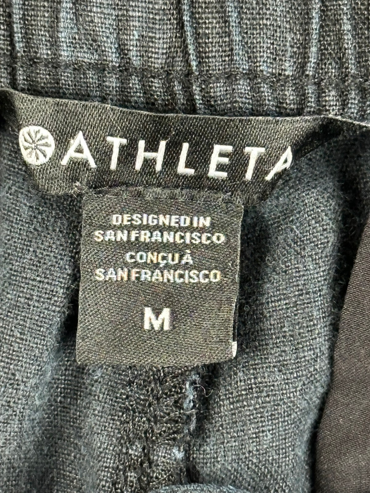 Athleta Womens Medium Black 100% Linen Pull On Jogger Pants Casual Trousers