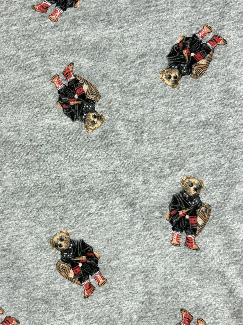 Polo Ralph Lauren Mens L Grey All-Over Print Polo Bear Sleepwear Jogger Pants