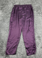 Citron Santa Monica Womens Silk Pants Small Purple Elastic Waist Trousers