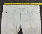 Hudson Womens Size 30 White Stretch Denim Bootcut Jeans Double Button