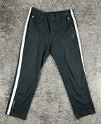 Polo Ralph Lauren Mens M Black White Stripe Interlock Track Pants Joggers