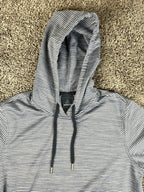 Prana Mens L Blue Striped Gatten Hoodie Waffle Thermal Long Sleeve Shirt