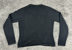 Vintage Valerie Stevens Womens M Black 100% Cashmere Beaded Cardigan Flaw