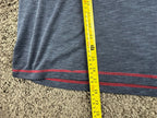 Nat Nast Mens L Blue Textured Polo Shirt Red Stitching Short Sleeve