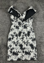 Classiques Entier Dress Women Black White Abstract Sleeveless Lined Zip Sz 4