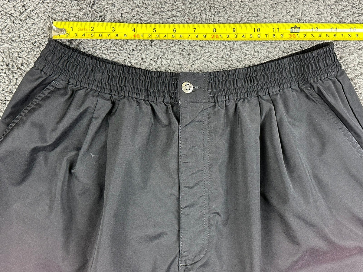 Vintage Adidas Mens XL Black Tennis Golf Athletic Shorts Elastic Zip Fly Y2K