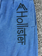 Hollister Mens Blue Straight Leg Fleece Sweatpants Vertical Graphic Logo S