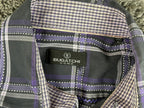 Bugatchi Uomo Mens XL Black Purple Plaid Long Sleeve Button Up Shirt Casual Top