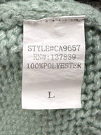 Luna Ivy Women's Large Mint Green 3D Floral Applique Button Cardigan Sweater