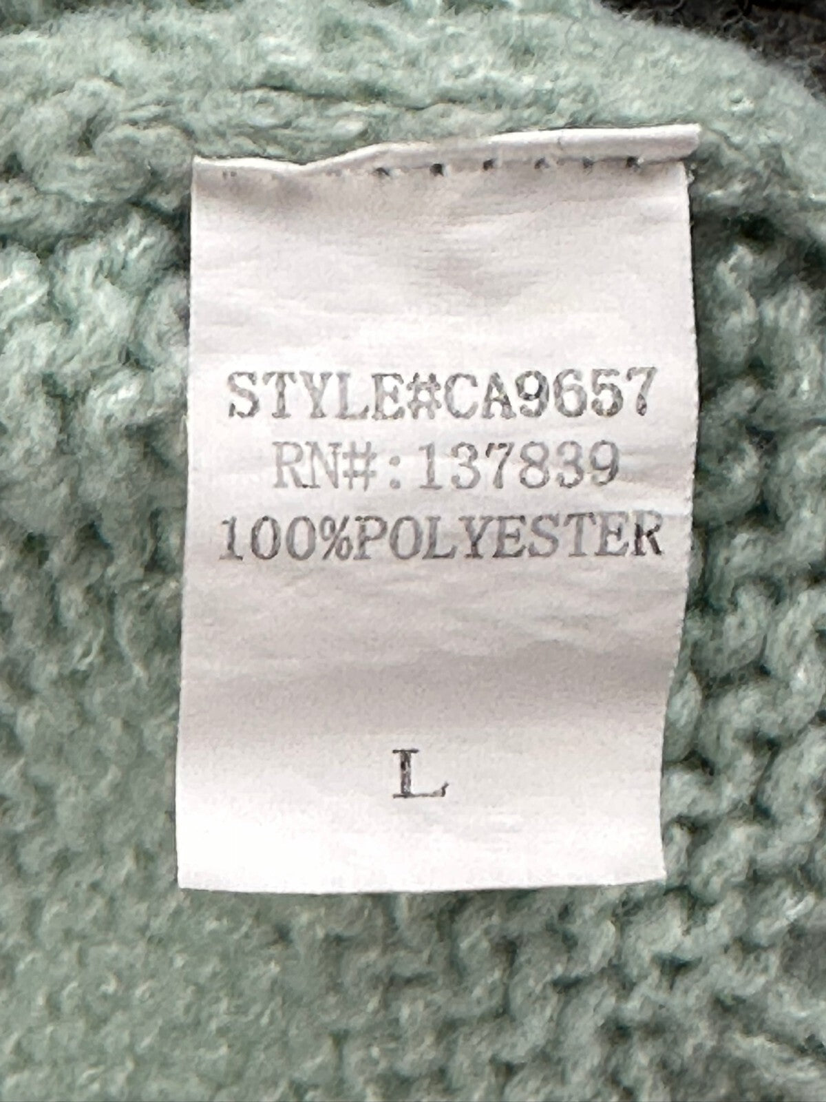 Luna Ivy Women's Large Mint Green 3D Floral Applique Button Cardigan Sweater