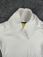 Lolë Womens L White Call Me Cowl Neck Pocket Sweatshirt Tunic Dress