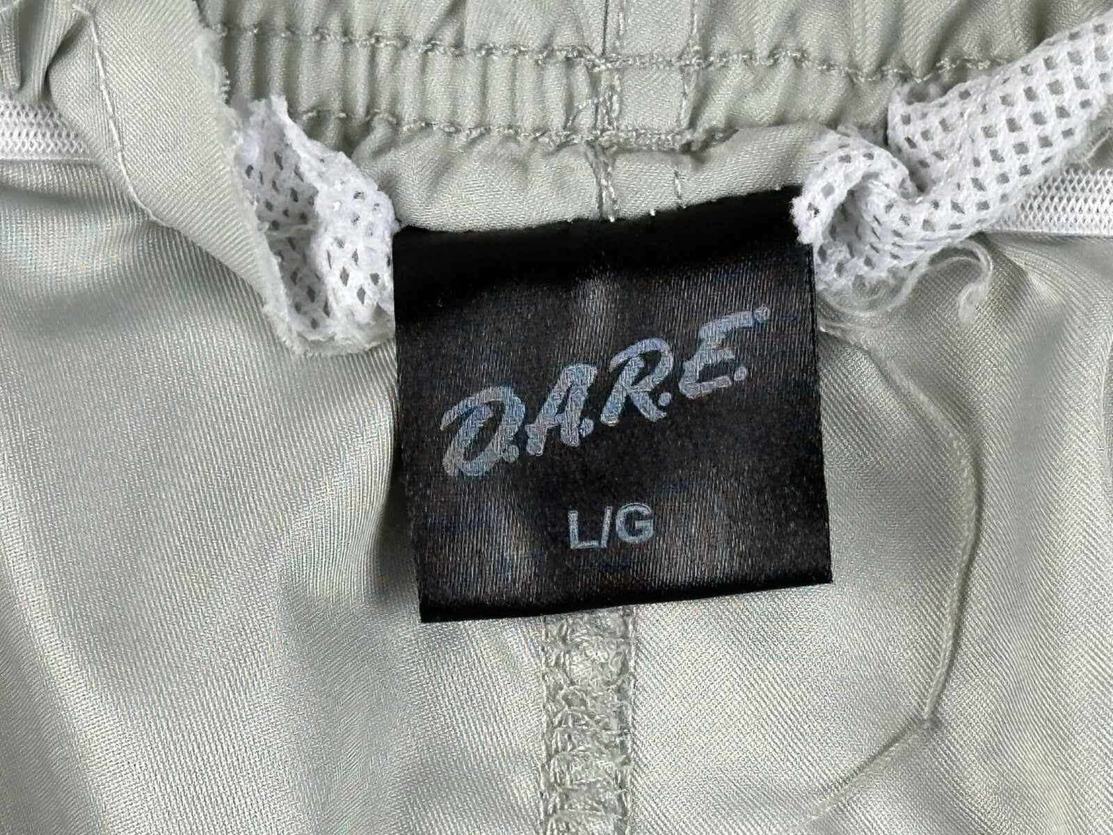DARE To Keep Kids Off Drugs Swim Trunks Men Gray Board Shorts Sz Large