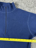Vintage Black Diamond Womens Large Blue 1/4 Zip Fleece Pullover Jacket Top