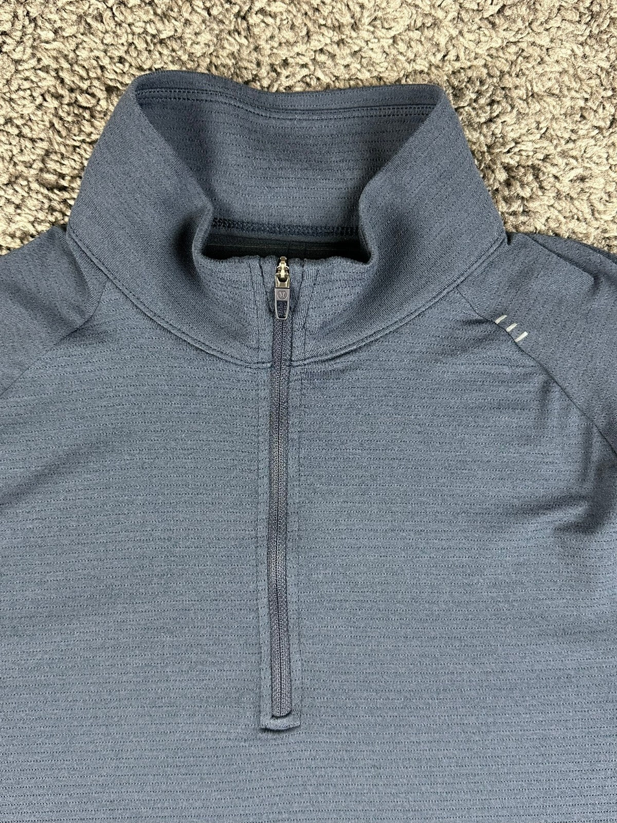 Lululemon Mens L Drysense Training Half Zip Pullover Navy Blue