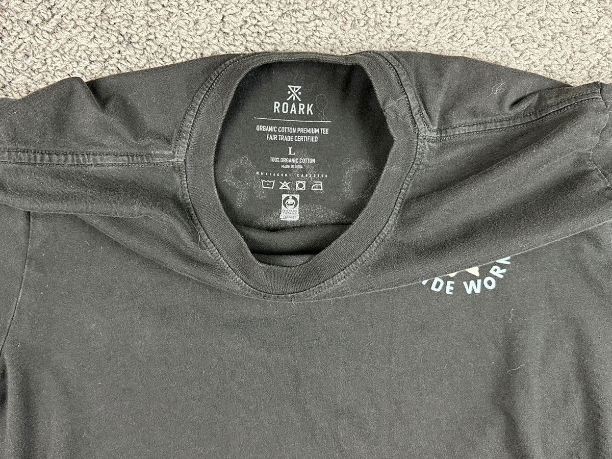 Roark Guide Works Skull Mens Large L Black Short Sleeve Graphic T Shirt Tee