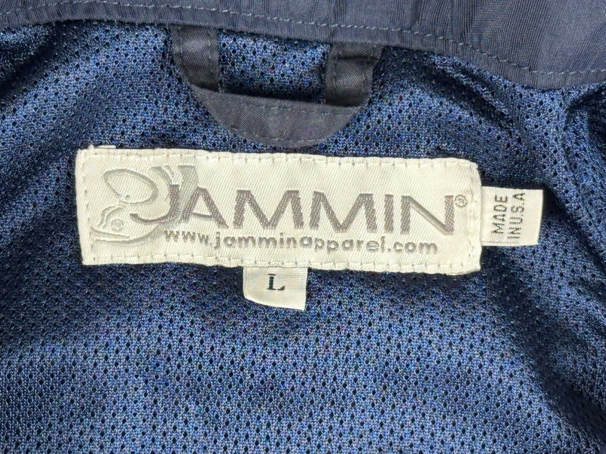 Vintage 90s Jammin Mens L USA Armed Forces Sports Track Jacket Navy Red USA Made