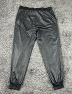 Matty M Faux Leather Jogger Pants Womens Size Medium Black Elastic Waist