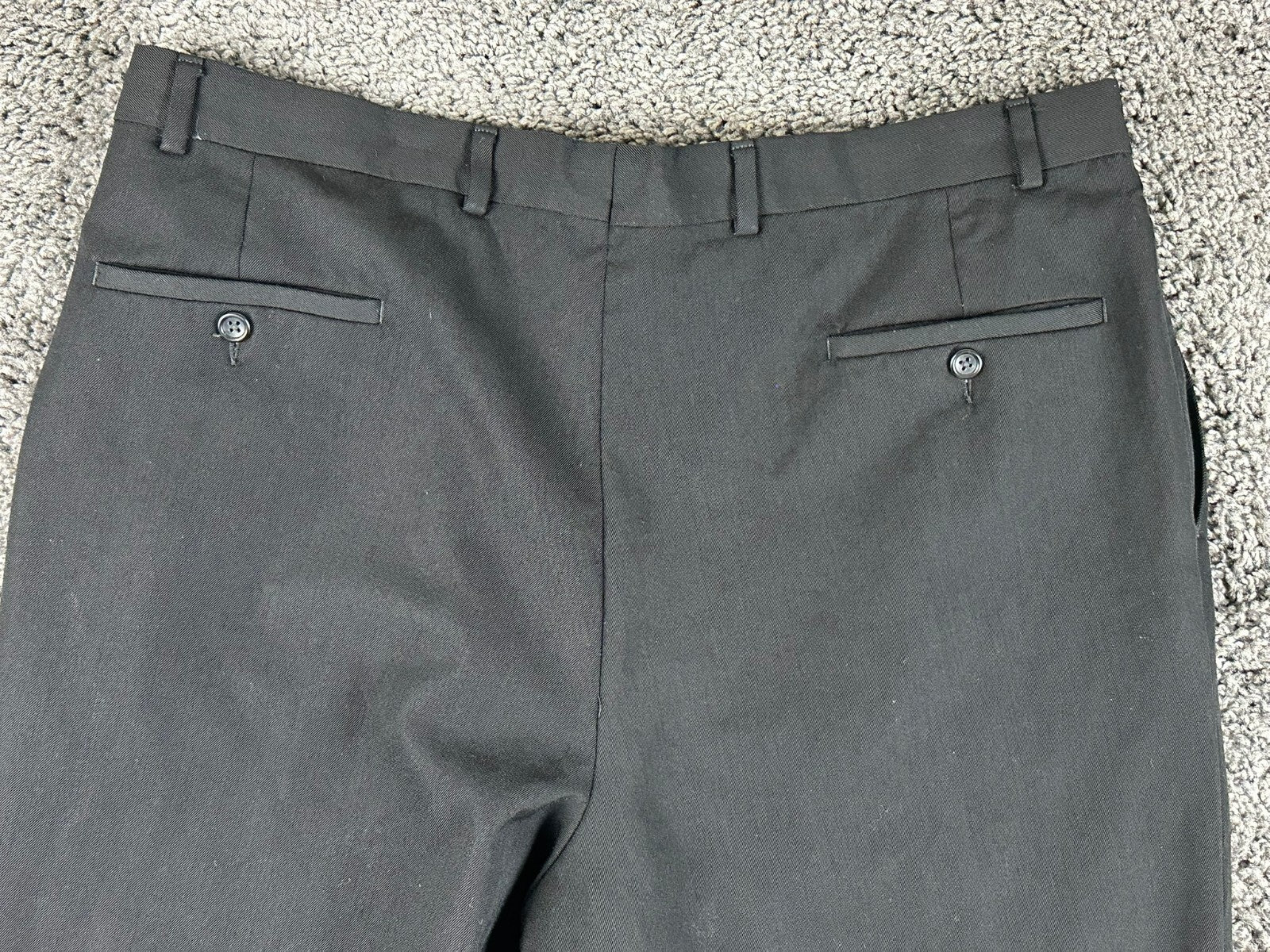 Pronto Uomo Mens Dress Pants Black 100% Wool Pleated Cuffed Trousers Size 38x29