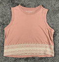 Spiritual Gangster Women's Small S Pink Embroidered Tank Top Crop Sleeveless
